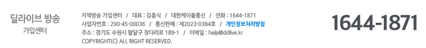 딜라이브 케이블 하단 회사정보